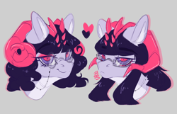 Size: 2800x1800 | Tagged: safe, artist:bananasplitedy, oc, oc only, goat, bust, crossdressing, ear fluff, female, femboy, glasses, horns, makeup, male, portrait, sketch