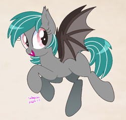 Size: 668x636 | Tagged: safe, artist:lullapiies, oc, oc only, oc:malachite cluster, bat pony, pony, femboy, male, simple background, solo, stallion