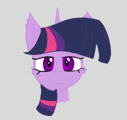 Size: 645x608 | Tagged: safe, artist:lilcherry02, twilight sparkle, pony, gray background, simple background, solo