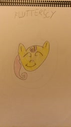 Size: 1152x2048 | Tagged: safe, fluttershy, pegasus, pony, g4, smiling, solo, traditional art