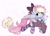 Size: 2260x1630 | Tagged: safe, artist:lerk, oc, oc only, oc:blazey sketch, pegasus, pony, bow, clothes, ear fluff, female, hair bow, heart, long hair, long tail, mare, partially open wings, pegasus oc, simple background, socks, solo, striped socks, sweater, tail, thigh highs, white background, wings