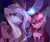 Size: 3445x2894 | Tagged: safe, artist:lummh, artist:shore2020, princess cadance, twilight sparkle, alicorn, pony, comic:the princess of love, g4, crown, duo, duo female, female, folded wings, glowing, glowing horn, gritted teeth, high res, horn, jewelry, looking at you, mare, new crown, open mouth, peytral, regalia, teeth, twilight sparkle (alicorn), wings