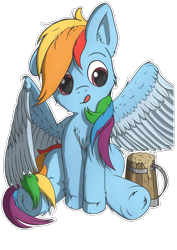 Size: 2894x4093 | Tagged: safe, artist:playful wings, rainbow dash, pegasus, pony, g4, cider, cider mug, cute, dashabetes, female, high res, licking, licking lips, mare, mug, simple background, sitting, solo, spread wings, that pony sure does love cider, tongue out, transparent background, underhoof, wings