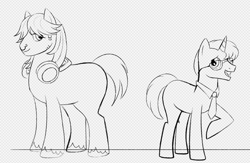 Size: 1104x720 | Tagged: safe, artist:slapearl, oc, oc only, pony, duo, male, sketch, smiling, stallion, wip