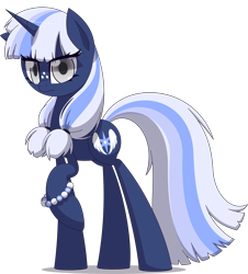 Size: 1865x2064 | Tagged: safe, artist:zacatron94, oc, oc only, oc:silverlay, original species, pony, umbra pony, unicorn, bracelet, female, hairband, horn, jewelry, long legs, long tail, looking at you, mare, raised hoof, simple background, solo, tail, tall, thicc thighs, transparent background