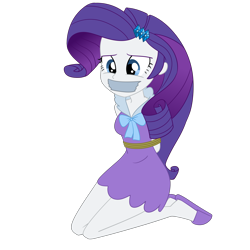 Size: 2500x2500 | Tagged: safe, artist:nie-martw-sie-o-mnie, rarity, human, equestria girls, g4, bondage, clothes, female, femsub, gag, kneeling, nightgown, pajamas, rarisub, rope, rope bondage, simple background, slippers, solo, submissive, tape, tape gag, tied up, transparent background