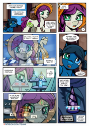 Size: 2480x3508 | Tagged: safe, artist:dsana, rarity, oc, oc:lullaby dusk, oc:thistledown, earth pony, pegasus, pony, comic:a storm's lullaby, g4, comic