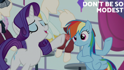 Size: 2000x1125 | Tagged: safe, edit, edited screencap, editor:quoterific, screencap, rainbow dash, rarity, pegasus, pony, unicorn, g4, rarity investigates, season 5, canterlot carousel, duo, duo female, female, horn, mannequin, mare, window