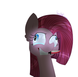 Size: 5022x5000 | Tagged: safe, artist:spaceponyarts, pinkie pie, earth pony, pony, g4, absurd resolution, bust, knife, mouth hold, pinkamena diane pie, simple background, solo, transparent background, wall eyed