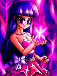 Size: 2122x2829 | Tagged: safe, artist:rafastary, twilight sparkle, human, equestria girls, g4, my little pony equestria girls, bare shoulders, female, humanized, sleeveless, strapless