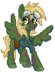 Size: 1080x1440 | Tagged: safe, artist:shaslan, oc, oc only, oc:murky, pegasus, pony, fallout equestria, fallout equestria: murky number seven, digital art, fanfic art, pegasus oc, pixel art, simple background, solo, white background