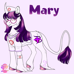 Size: 1280x1291 | Tagged: safe, artist:malinraf1615, oc, oc:mary, pony, unicorn, female, horn, mare, pink background, simple background, solo, unshorn fetlocks