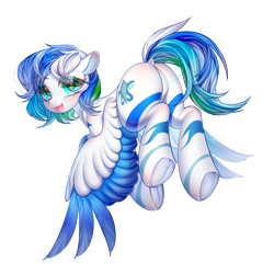 Size: 3000x3000 | Tagged: safe, artist:frostmoon, oc, oc only, oc:dashwhite, pegasus, pony, colored wings, colored wingtips, commission, dock, female, looking at you, looking back, looking back at you, mare, simple background, solo, tail, transparent background, wings