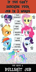 Size: 1500x3000 | Tagged: artist needed, source needed, safe, applejack, fluttershy, pinkie pie, princess celestia, rainbow dash, rarity, twilight sparkle, alicorn, earth pony, pegasus, pony, unicorn, g4, dialogue box, female, horn, mane six, mare, meme, text, wall of text