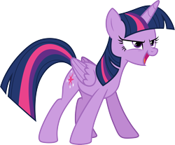 Size: 3627x3000 | Tagged: safe, artist:cloudy glow, twilight sparkle, alicorn, pony, g4, testing testing 1-2-3, female, mare, open mouth, open smile, simple background, smiling, solo, transparent background, twilight sparkle (alicorn), vector