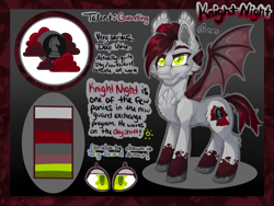 Size: 900x675 | Tagged: safe, artist:mychelle, oc, oc:knight night, bat pony, pony, male, reference sheet, solo, stallion