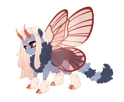 Size: 4129x3400 | Tagged: safe, artist:gigason, oc, oc only, oc:pepsis, changedling, changeling, adoptable, blonde mane, butterfly wings, changedling oc, changeling oc, chest fluff, cloven hooves, coat markings, colored, colored chest fluff, colored eyebrows, colored hooves, colored horns, colored horntip, colored pinnae, colored wings, curved horns, ear fluff, eyelashes, fetlock tuft, flat colors, fluffy changeling, fluffy tail, frown, gradient eyes, gradient mane, gray coat, high res, hooves, insect wings, leg fluff, leg markings, lidded eyes, looking back, nonbinary, nonbinary oc, obtrusive watermark, offspring, orange eyes, orange hooves, orange wings, parent:oc:gummny glow, parent:oc:gummy glow, parent:oc:kalmii, red sclera, shiny hooves, short, simple background, socks (coat markings), solo, spread wings, straight mane, tail, thick eyelashes, three quarter view, transparent background, transparent wings, two toned tail, wall of tags, watermark, white pupils, wing markings, wings