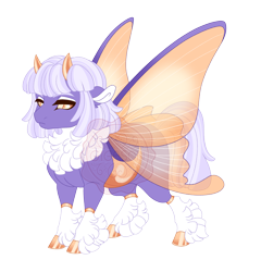 Size: 3494x3643 | Tagged: safe, artist:gigason, oc, oc only, oc:selenia, changedling, changeling, changepony, hybrid, g4, adoptable, bobcut, brown eyelashes, butterfly wings, carapace, chest fluff, coat markings, colored, colored belly, colored chest fluff, colored eyelsahes, colored hooves, colored horns, colored pinnae, colored sclera, colored wings, ear fluff, eye markings, female, fetlock tuft, flat colors, floppy ears, frown, gradient hooves, high res, hooves, horns, hybrid oc, insect wings, interspecies offspring, lavender mane, lavender tail, leg fluff, leg markings, lidded eyes, looking back, obtrusive watermark, offspring, orange eyes, parent:amber laurel, parent:oc:kalmii, parents:canon x oc, purple body, purple coat, purple mane, purple tail, shiny belly, shiny hooves, shiny horns, short, short hair, simple background, small horns, socks (coat markings), solo, spread wings, standing, straight mane, straight tail, tail, thick eyelashes, three quarter view, transparent background, transparent wings, two toned mane, two toned tail, wall of tags, watermark, white pupils, wings, yellow hooves, yellow sclera