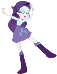 Size: 1952x2520 | Tagged: safe, edit, edited screencap, editor:mrtoonlover83, screencap, rarity, equestria girls, g4, background removed, belt, boots, clothes, dancing, female, high heel boots, needs more jpeg, not a vector, shirt, shoes, simple background, skirt, solo, transparent background