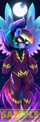 Size: 710x2126 | Tagged: safe, artist:darksly, rainbow dash, pegasus, pony, semi-anthro, g4, body pillow, clothes, costume, female, mare, shadowbolt dash, shadowbolts costume, solo