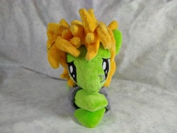 Size: 4096x3072 | Tagged: safe, artist:bluedragonflyplush, earth pony, pony, all time low, clothes, commission, frown, irl, lidded eyes, lying down, male, nose piercing, photo, piercing, plushie, ponified, prone, shirt, solo, stallion, t-shirt, zack merrick