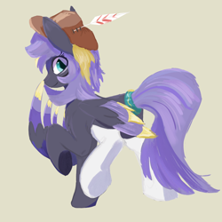 Size: 2000x2000 | Tagged: safe, artist:rainenight, oc, oc only, oc:moonlit flower, pegasus, pony, clothes, hat, pegasus oc, simple background, socks