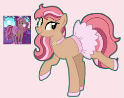 Size: 1989x1576 | Tagged: safe, artist:queertrixie, derpibooru exclusive, earth pony, horse, pony, bridget (wild manes), clothes, crossover, female, g4 style, jewelry, mare, necklace, outline, ponified, simple background, skirt, solo, wild manes