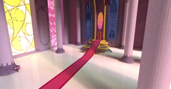 Size: 1908x992 | Tagged: safe, artist:marsminer, 3d, 3d model, canterlot castle interior, indoors, no pony, stained glass, throne, throne room, vrchat