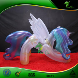 Size: 750x750 | Tagged: safe, princess celestia, alicorn, inflatable pony, g4, bootleg, carpet, facing right, female, frame, hongyi, hoof shoes, inflatable, inflatable alicorn, irl, iwtcird, mare, meme, obtrusive watermark, peytral, photo, red carpet, solo, spread wings, translucent inflatable, watermark, wingboner, wings