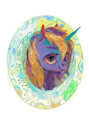 Size: 3508x4961 | Tagged: safe, artist:wolfiedrawie, oc, oc only, pony, unicorn, bust, horn, solo