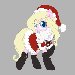 Size: 1500x1500 | Tagged: safe, artist:fannytastical, oc, oc only, oc:chuckles, christmas, hat, holiday, santa hat