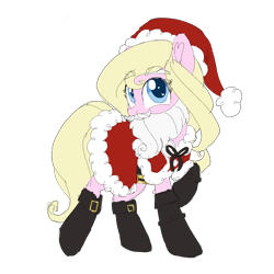 Size: 1500x1500 | Tagged: safe, artist:fannytastical, oc, oc only, oc:chuckles, christmas, hat, holiday, santa hat, simple background, solo, transparent background