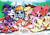 Size: 750x528 | Tagged: safe, artist:ninnn263, applejack, fluttershy, pinkie pie, rainbow dash, rarity, twilight sparkle, alicorn, earth pony, pegasus, pony, unicorn, g4, female, horn, mane six, mare, outdoors, solo