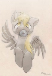 Size: 1200x1738 | Tagged: safe, artist:wolfiedrawie, derpy hooves, pegasus, pony, g4, bubble, female, mare, solo, spread wings, wings