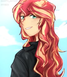 Size: 1528x1750 | Tagged: safe, artist:eddin_sciset, sunset shimmer, equestria girls, g4, female, outdoors, solo