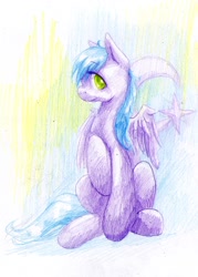 Size: 860x1200 | Tagged: safe, artist:wolfiedrawie, oc, oc only, pegasus, pony, abstract background, sitting, solo