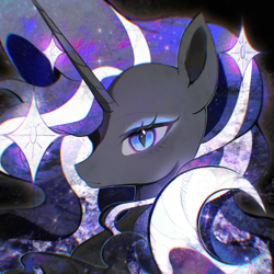 Size: 2000x2000 | Tagged: safe, artist:不可食用骨, nightmare rarity, pony, unicorn, g4, bust, female, horn, mare, portrait, solo