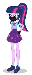 Size: 2165x5000 | Tagged: safe, artist:brokenadam, sci-twi, twilight sparkle, alicorn, equestria girls, g4, absurd resolution, clothes, coronavirus, covid-19, face mask, gloves, mask, missing accessory, no glasses, simple background, solo, transparent background, twilight sparkle (alicorn)