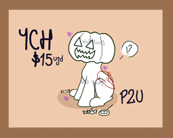 Size: 2500x2000 | Tagged: safe, artist:kathepart, auction, auction open, candies, commission, halloween, holiday, pay to use, pumpkin, your character here