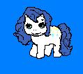 Size: 119x107 | Tagged: safe, artist:enchantedforest, oc, oc only, pony, g1, blue background, female, low quality, lowres, mare, needs more jpeg, old art, simple background, solo