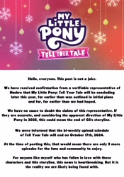 Size: 2867x4096 | Tagged: safe, g5, my little pony: tell your tale, big mistake, end of g5, mistake, my little pony facts, pony history, rumor, text