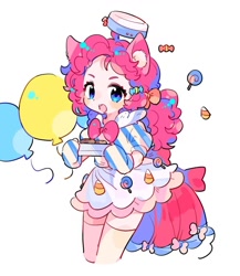 Size: 1000x1150 | Tagged: safe, artist:xinjinjumin9188073, pinkie pie, human, g4, clothes, dress, female, gala dress, humanized, open mouth, simple background, solo, white background