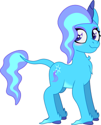 Size: 945x1171 | Tagged: safe, artist:prixy05, trixie, classical unicorn, pony, unicorn, series:magic forest, g4, cloven hooves, female, horn, leonine tail, mare, redesign, simple background, solo, transparent background, unshorn fetlocks, vector