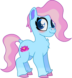 Size: 742x808 | Tagged: safe, artist:prixy05, lotus blossom, earth pony, pony, series:magic forest, g4, female, filly, foal, mare, redesign, simple background, solo, transparent background, vector