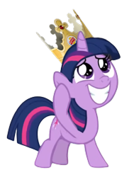 Size: 525x720 | Tagged: safe, edit, edited screencap, editor:marefieber, screencap, twilight sparkle, pony, unicorn, g4, season 9, sparkle's seven, burger king, burger king crown, crown, cute, female, filly, filly twilight sparkle, foal, happy, horn, looking up, paper crown, png, raised hoof, simple background, smol, solo, transparent background, twiabetes, unicorn twilight, wide smile, younger