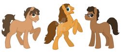 Size: 1024x440 | Tagged: safe, artist:theabbeyroadie, pony, deviantart watermark, glasses, king washington, male, obtrusive watermark, ponified, rearing, simple background, stallion, trio, watermark, white background