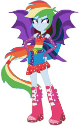 Size: 340x538 | Tagged: safe, artist:note-presto-pony, rainbow dash, human, equestria girls, g4, bare shoulders, disguise, disguised siren, fin wings, fins, gem, ponied up, rainbow dash is not amused, simple background, siren gem, sirendash, sirenified, sleeveless, solo, species swap, unamused, white background, wings