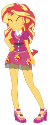 Size: 2062x5123 | Tagged: safe, artist:gmaplay, sunset shimmer, human, equestria girls, g4, my little pony equestria girls: better together, twilight under the stars, clothes, cute, dress, female, festival, high heels, school spirit, shimmerbetes, shoes, simple background, solo, sunset shimmer day, transparent background