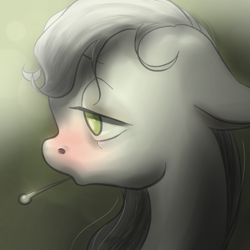 Size: 500x500 | Tagged: safe, artist:wolfiedrawie, oc, oc only, pony, backwards thermometer, female, flushed face, mare, solo, thermometer