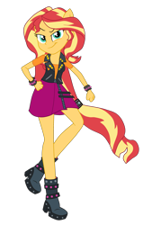 Size: 2400x3769 | Tagged: safe, artist:gmaplay, sunset shimmer, human, rainbow rocks 10th anniversary, equestria girls, g4, my little pony equestria girls: rainbow rocks, ears, ponied up, pony ears, simple background, solo, transparent background